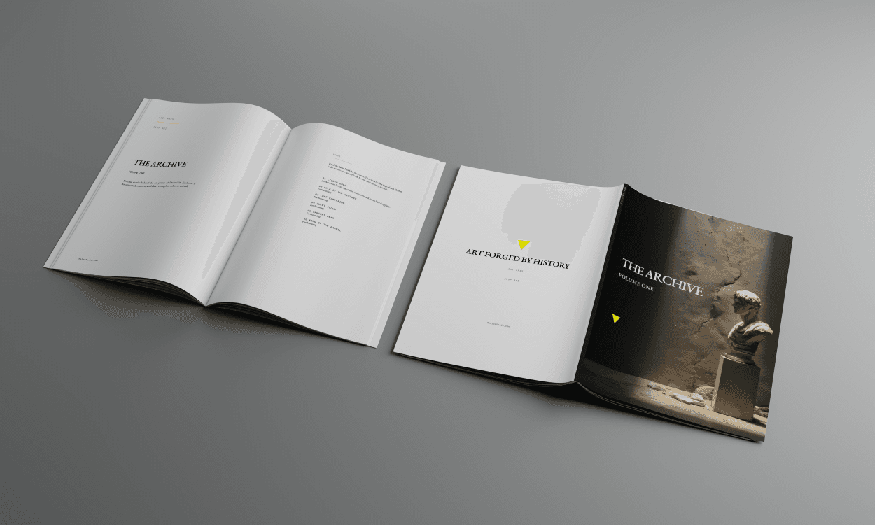 The Archive, Volume One, open at its contents spread
