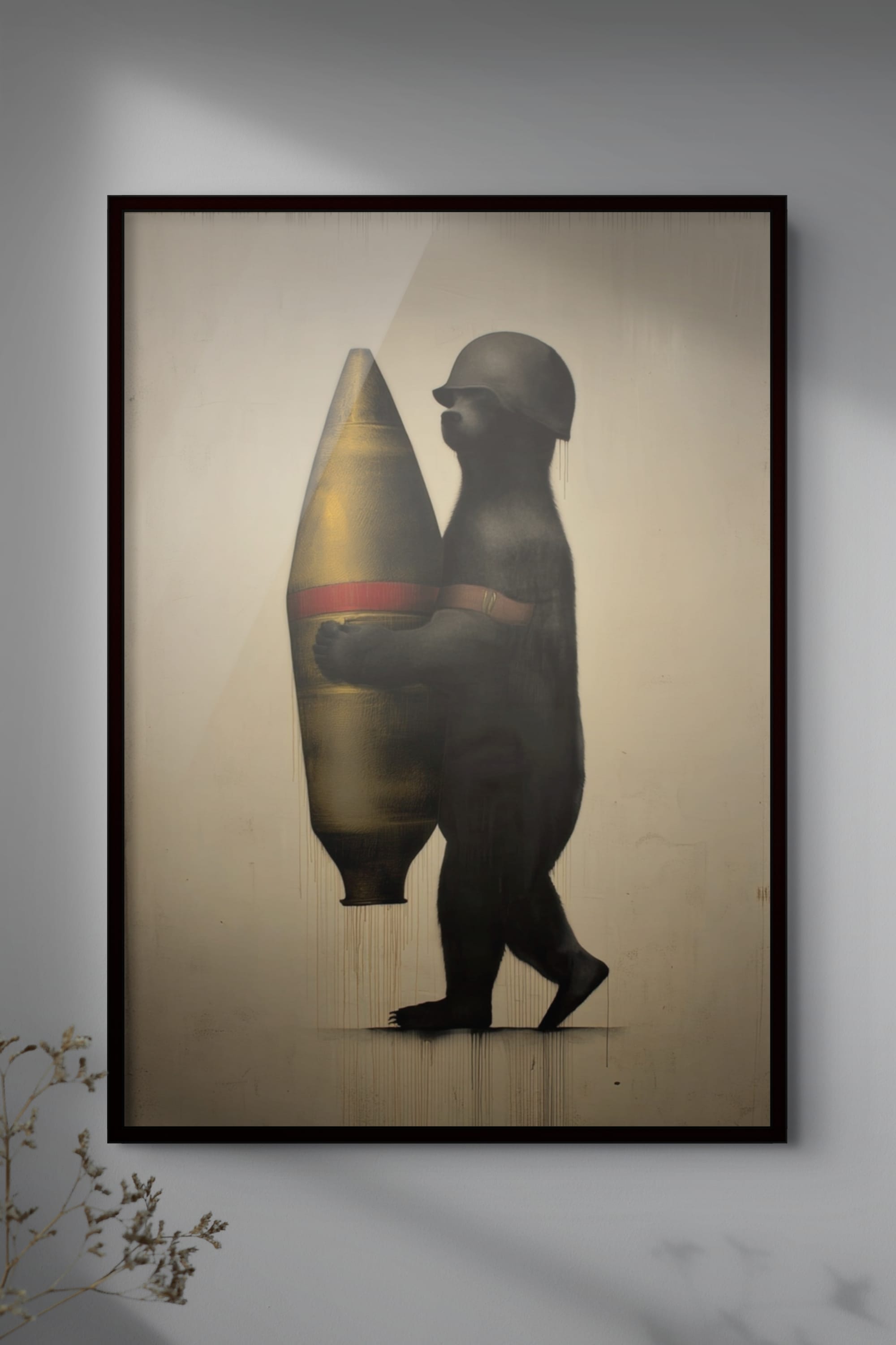 Sergeant Bear artwork inspired by Wojtek, the brown bear who served with Polish troops during World War II.